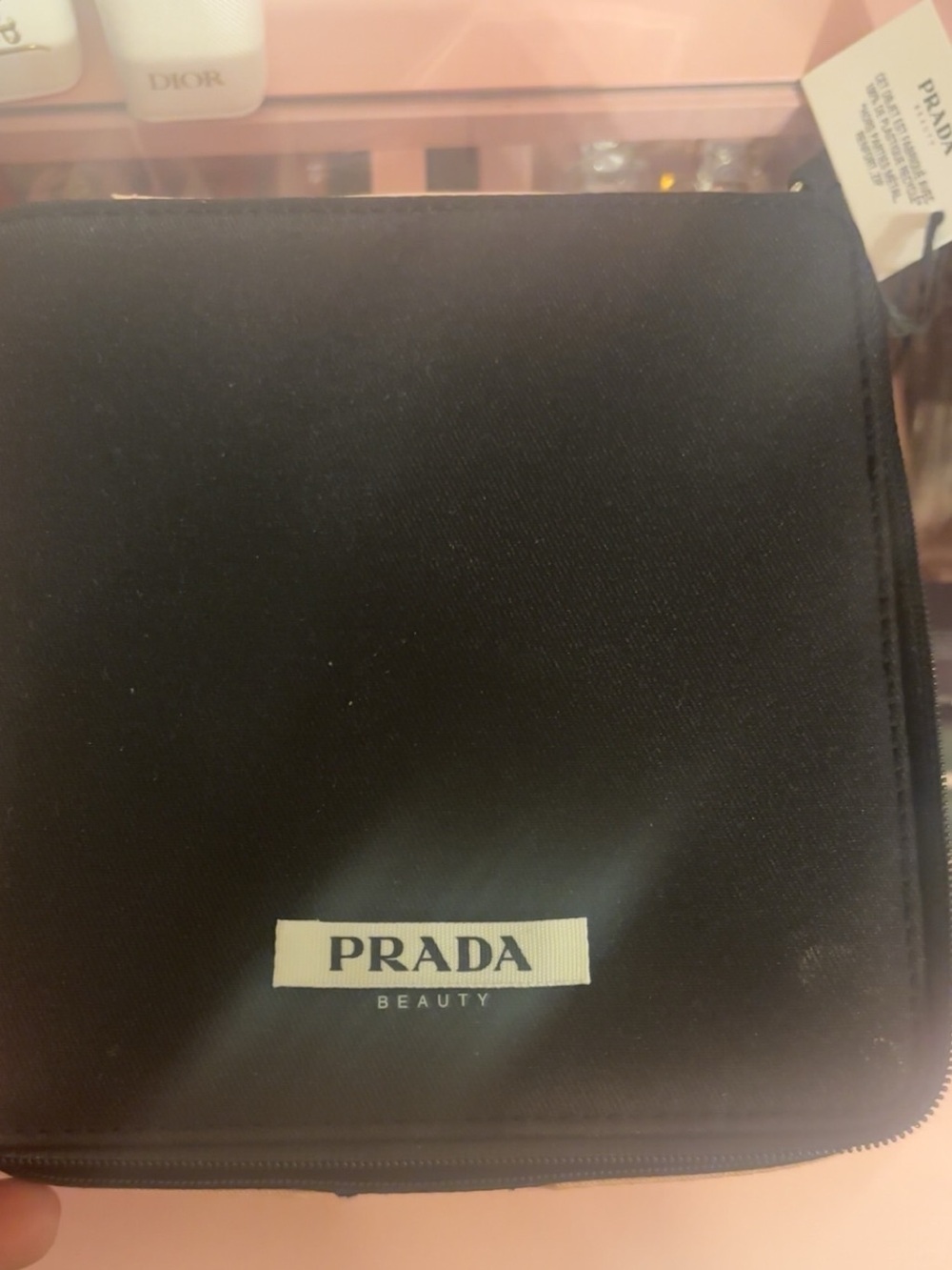 PRADA Black Toiletry Pouch with Logo